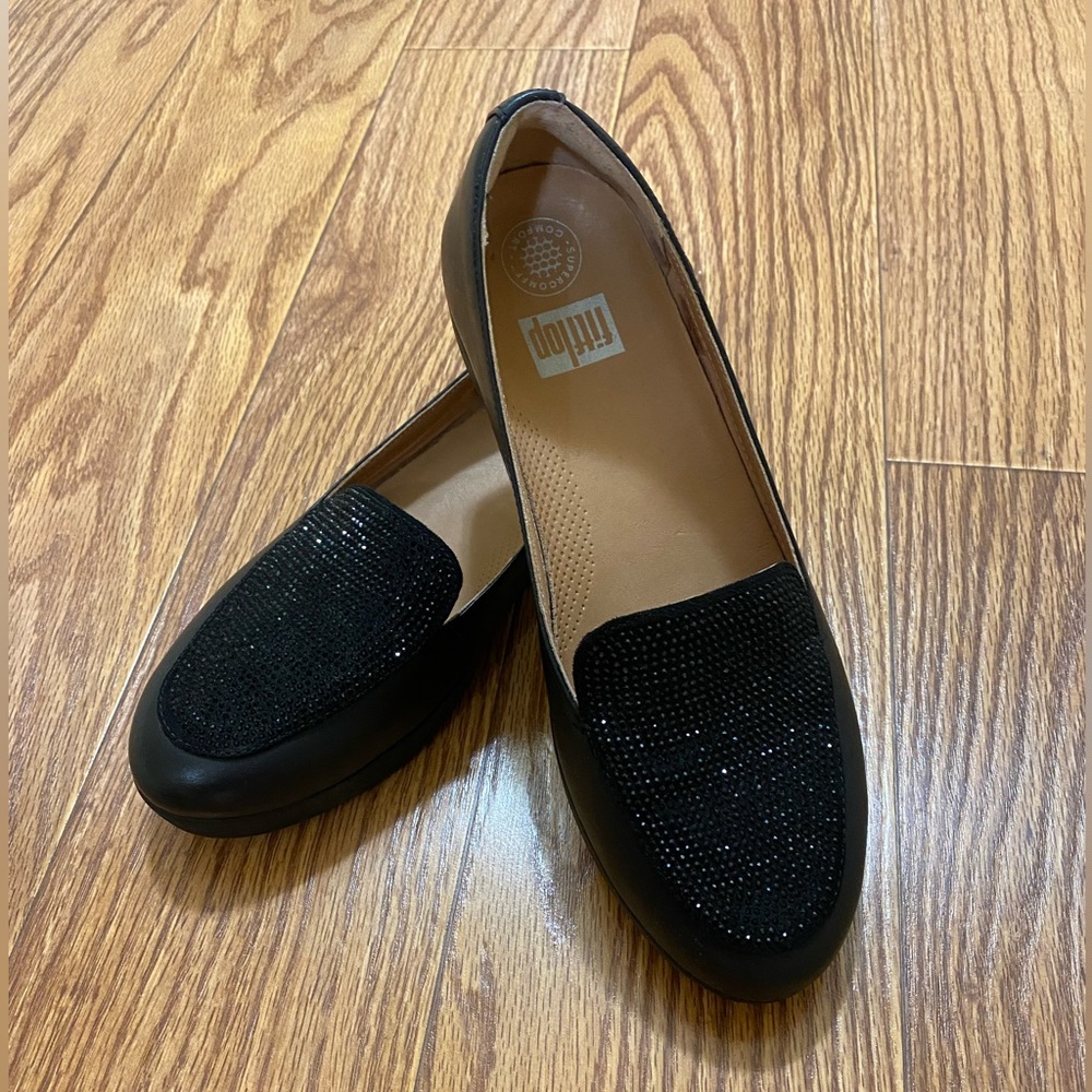 Fitflop All Black Sparkle Sneaker Loafer- 10 Never Worn